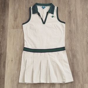 Prince off-white Tennis Dress with Green and Navy Trim